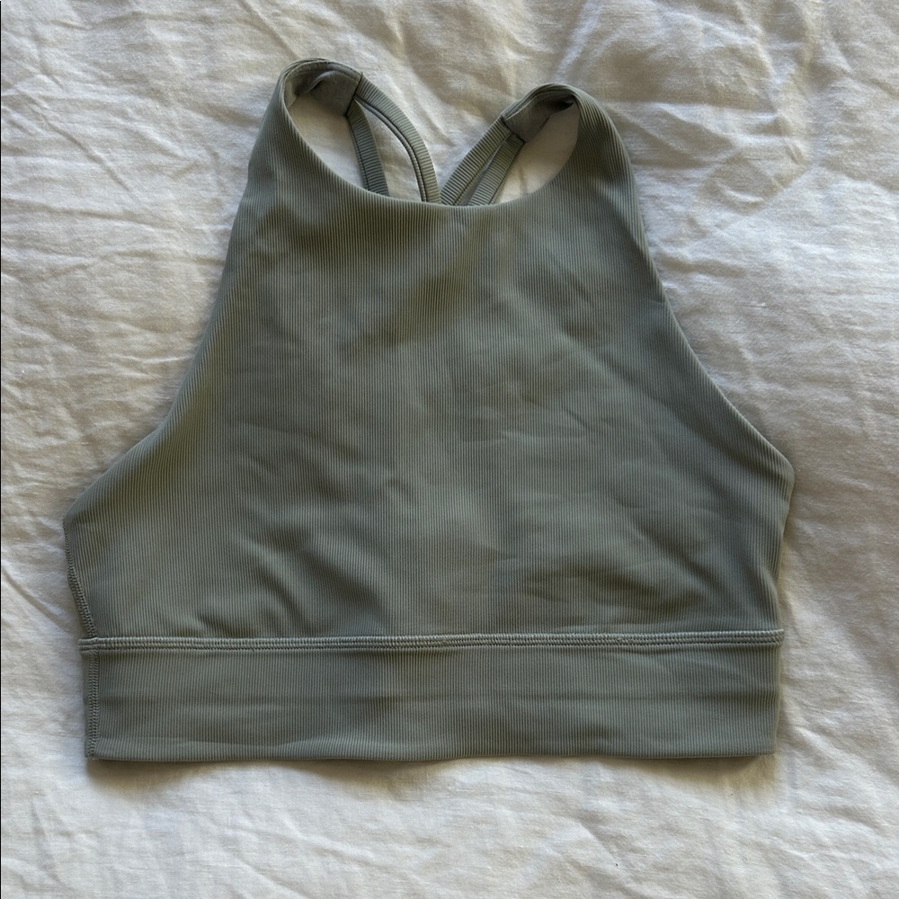 ✨ LULULEMON ENERGY BRA — HIGH NECK LONG LINE RIBBED SZ 8